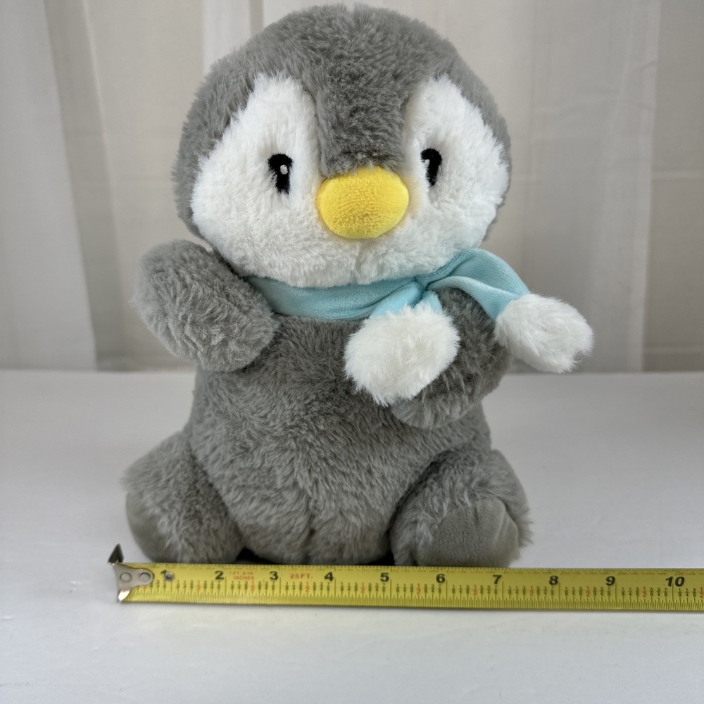 Kellytoy Gray White Penguin Plush Soft Huggable Stuffed Animal Toy 10"